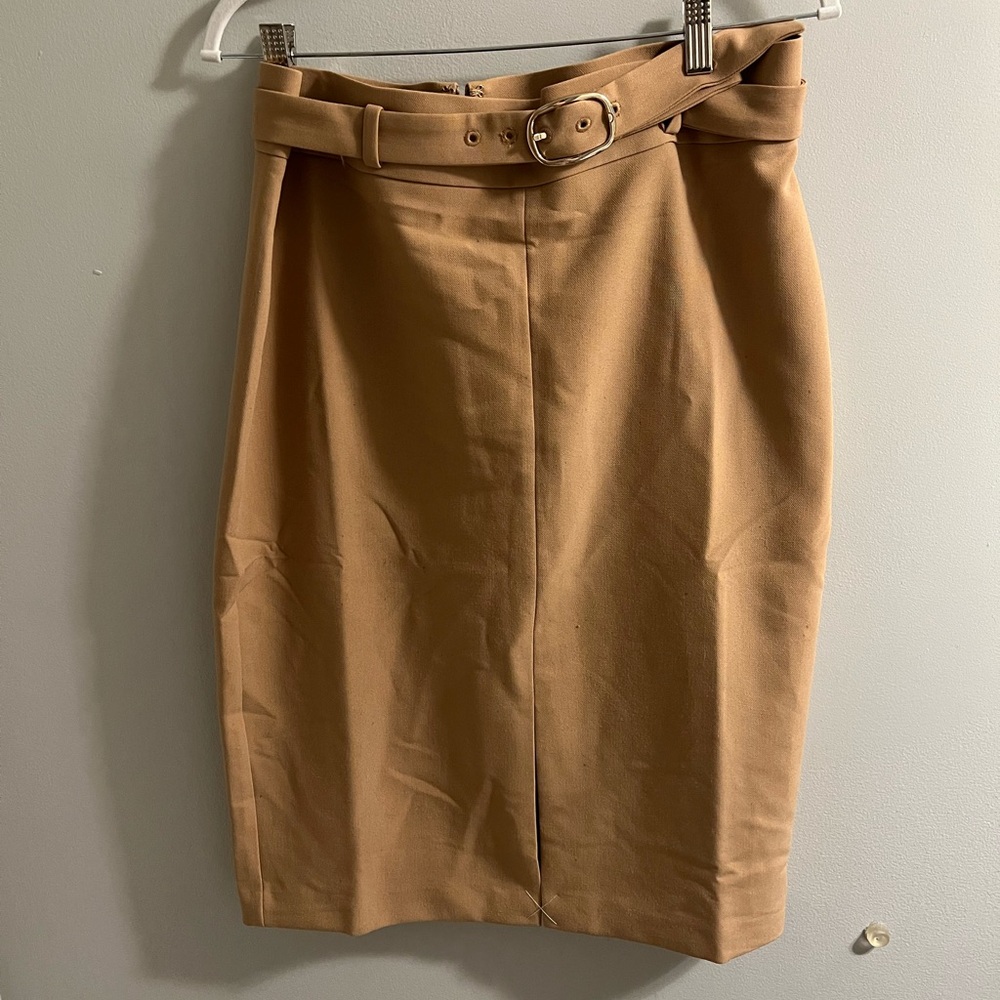 Ann Taylor Elegant Tan Skirt with Belt